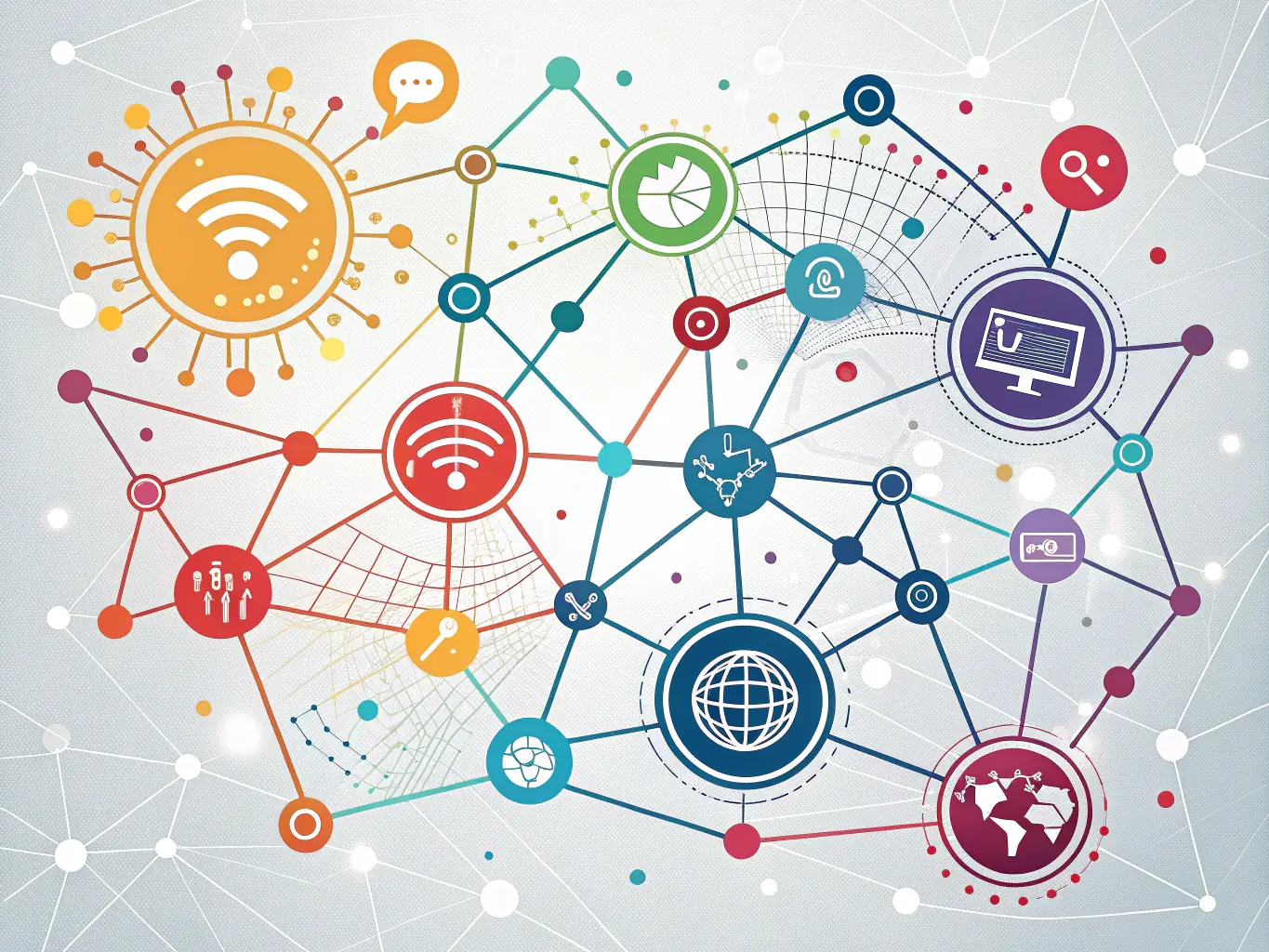 An abstract image representing a network of interconnected nodes, symbolizing the interconnectedness of digital systems and the potential for systemic risks.